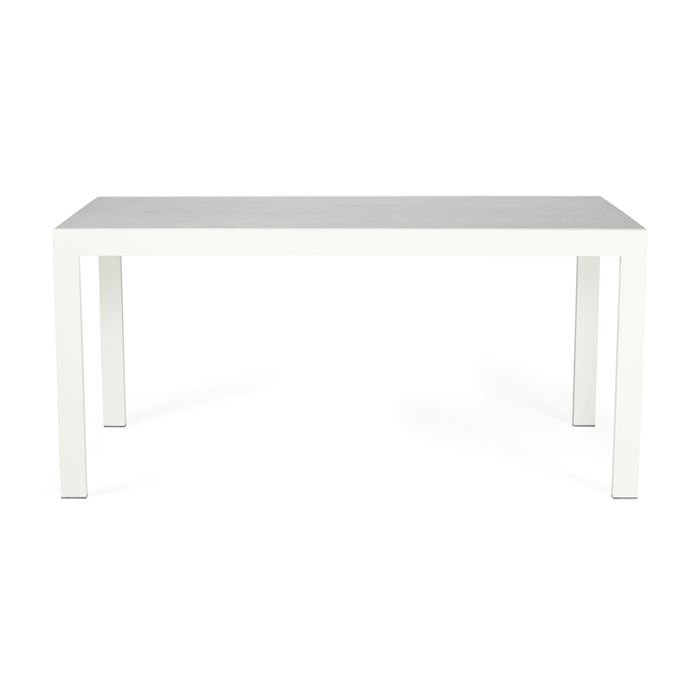 Roberto Outdoor Dining Table Pearl White, L 160cm x W 86cm x H 76cm