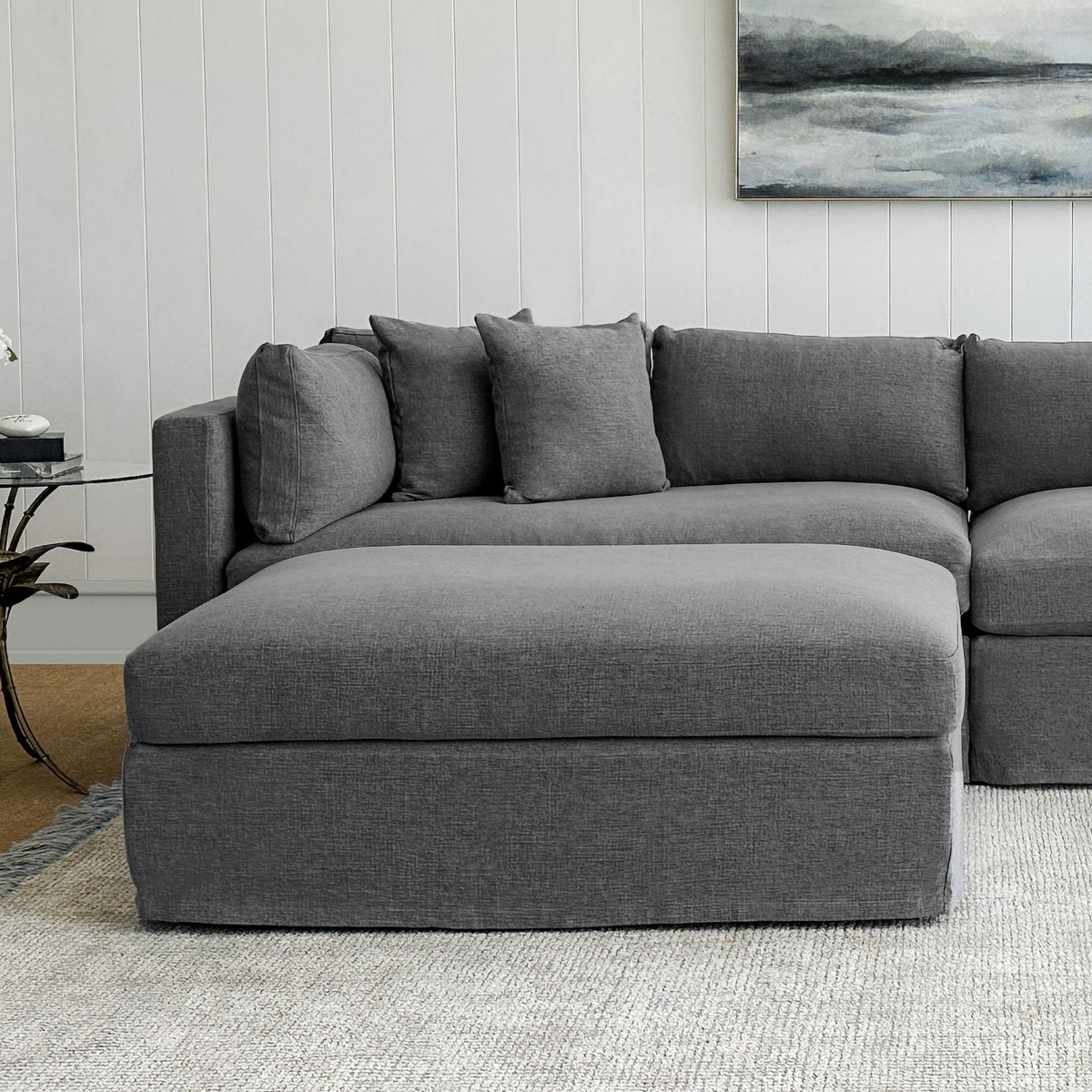 Marbella Ottoman Storm, W 125 D 91 H 45cm (RRP $1429) - Image 2