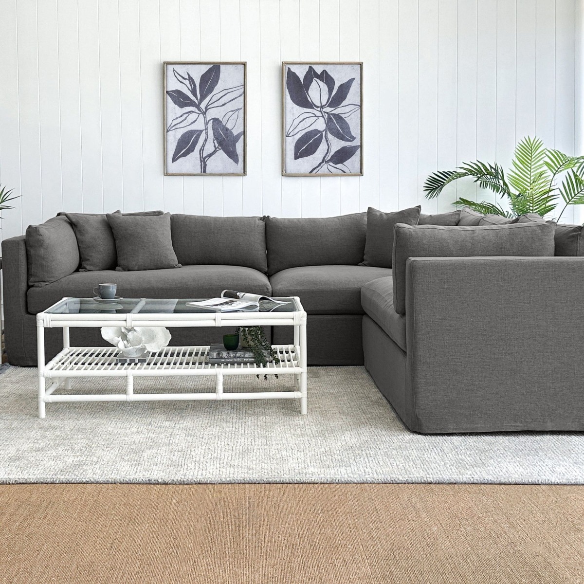 Marbella Modular Sofa Storm Left, W 300 D 250 H 85cm (RRP $6149) - Image 9