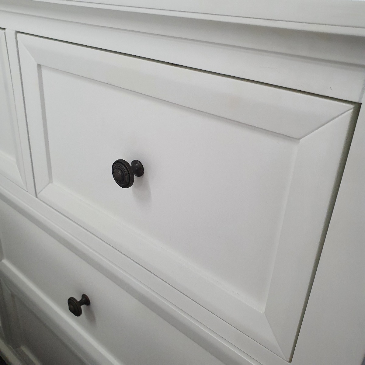 "Emily" Hamptons Style Timber 7 Drawer Dresser White, 132cmL x 45cmD x 85cmH - Image 5
