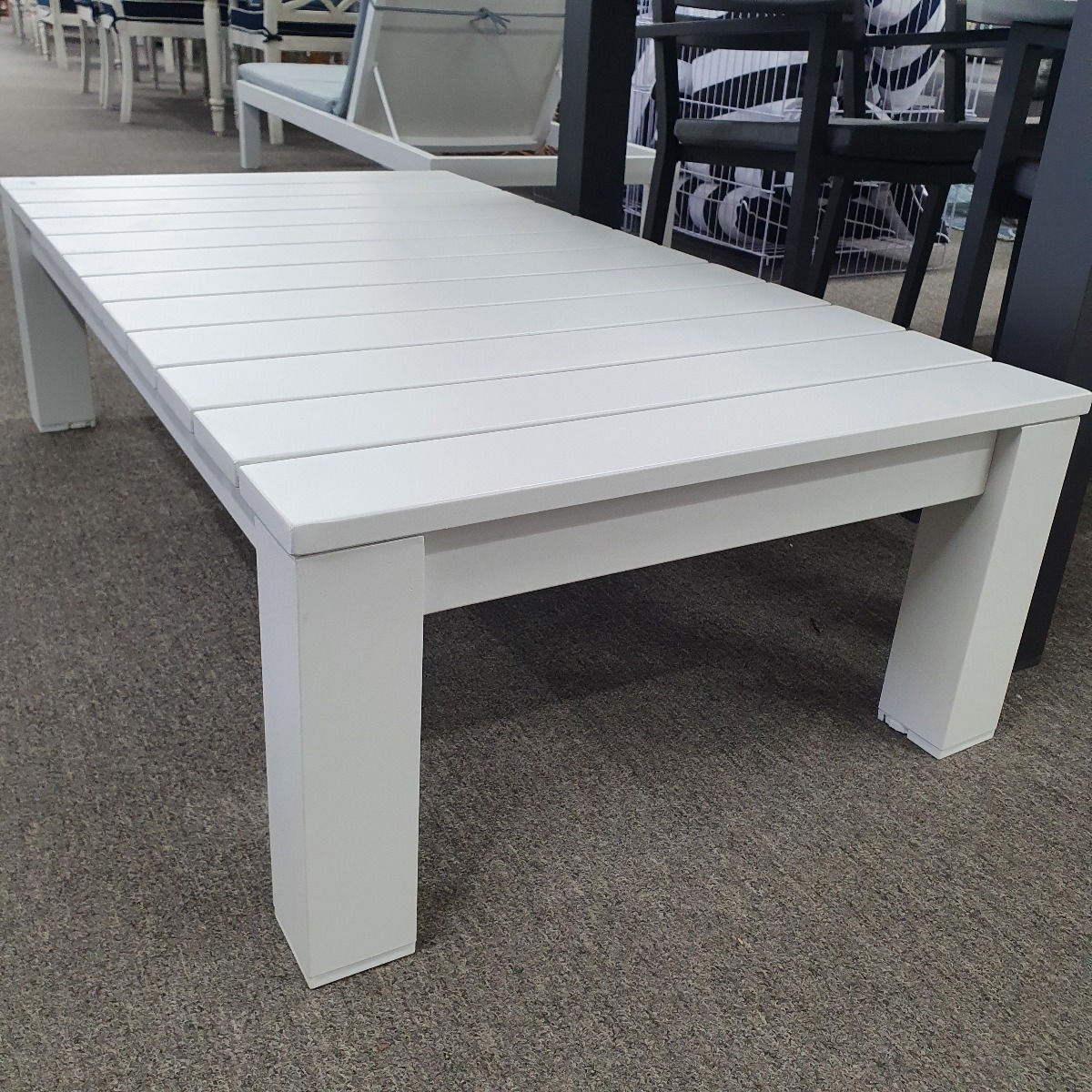 CLEARANCE SALE "Kendra" Hamptons Style Aluminium Outdoor Coffee Table, 127cmL x 70cmW (RRP $799) - Image 2