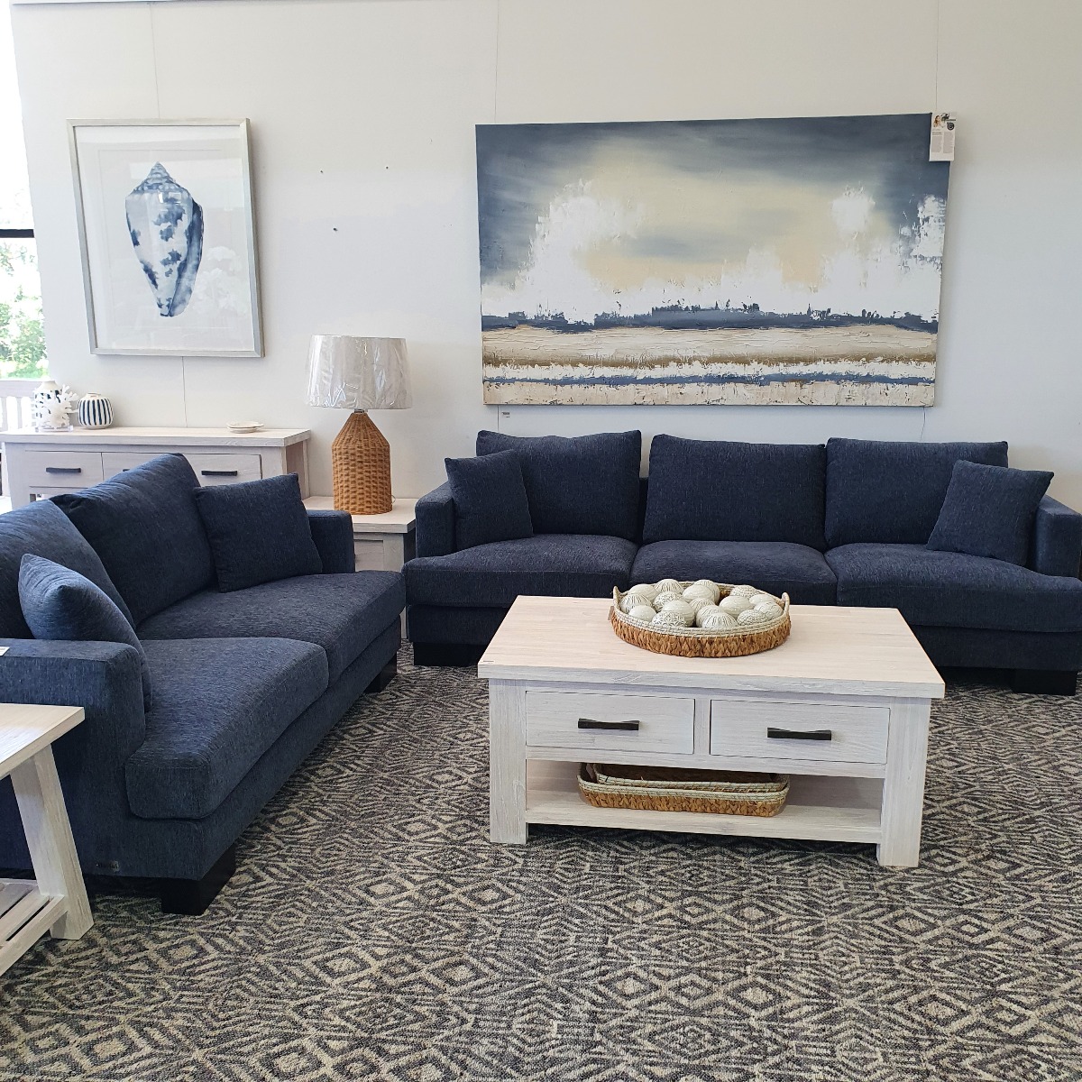 FLOORSTOCK CLEARANCE SALE "Hamilton" Superior Comfort 3 Seater + 2 Seater Fabric Lounge Set, 3 Colours. In Stock, Ready for Delivery (RRP $3499) - Image 2