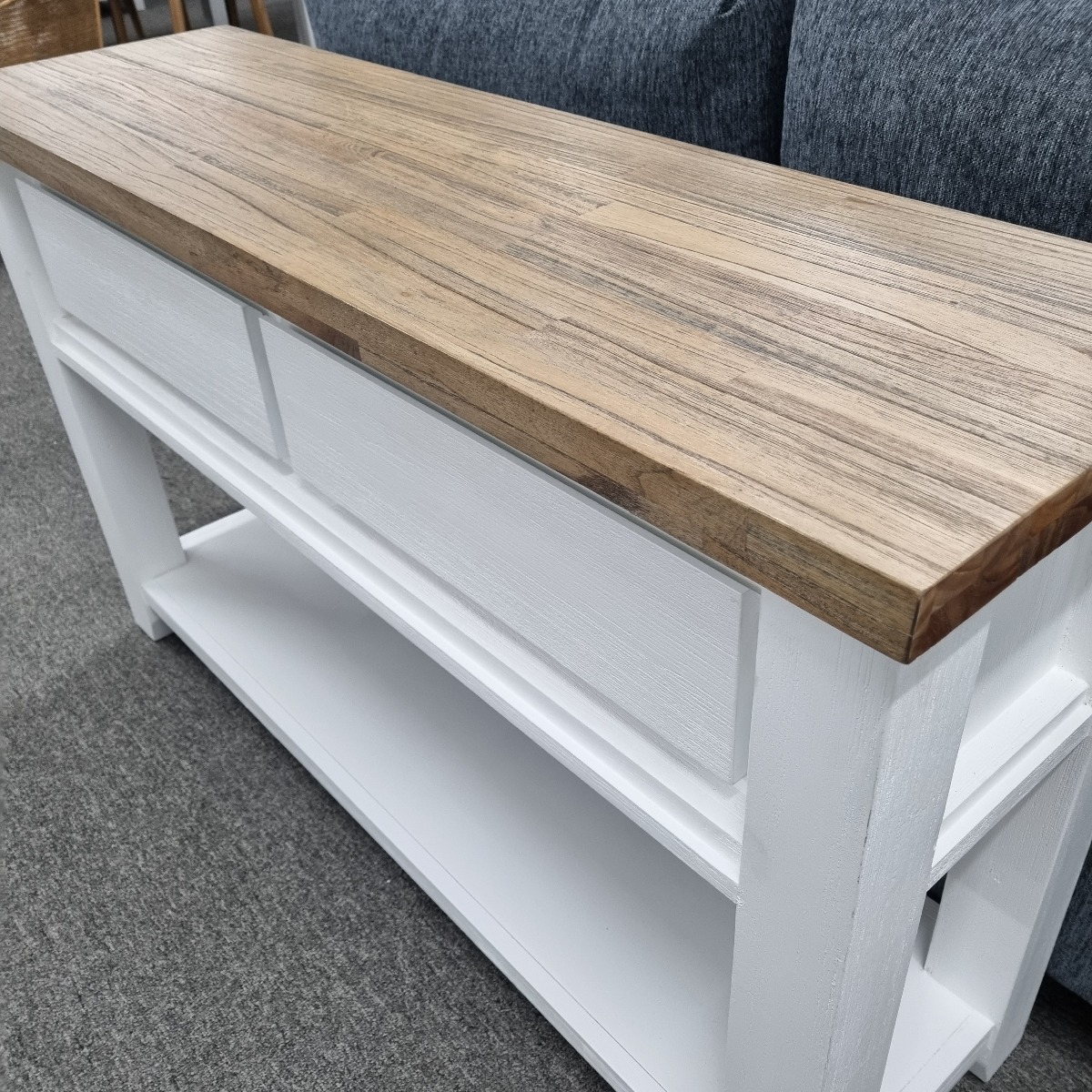 "Jefferson" Hamptons Timber Hall Console Table Two Tone, 130cmL x 38cmD x 78cmH - Image 2