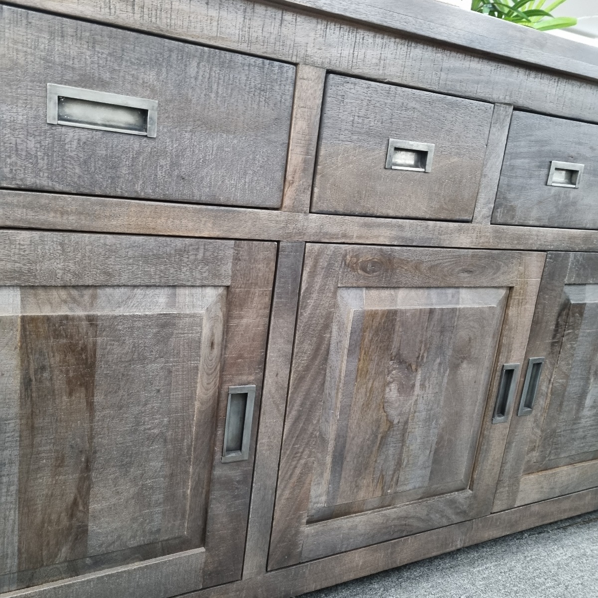 CLEARANCE SALE "Tuscany" Hampton Style Timber Sideboard Buffet Parquetry Dark Grey, 200cmL x 50cmD x 90cmH (RRP $2999) - Image 5