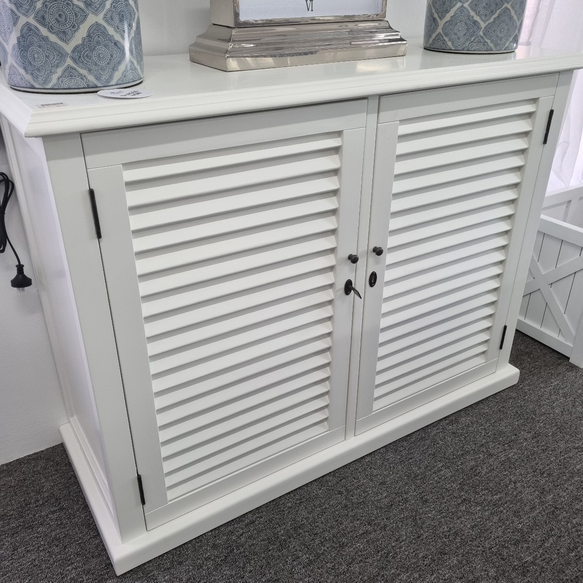 "Whitehaven" Hamptons Style Timber Buffet 2 Door White, 120cmL x 45cmD x 90cmH - Image 2