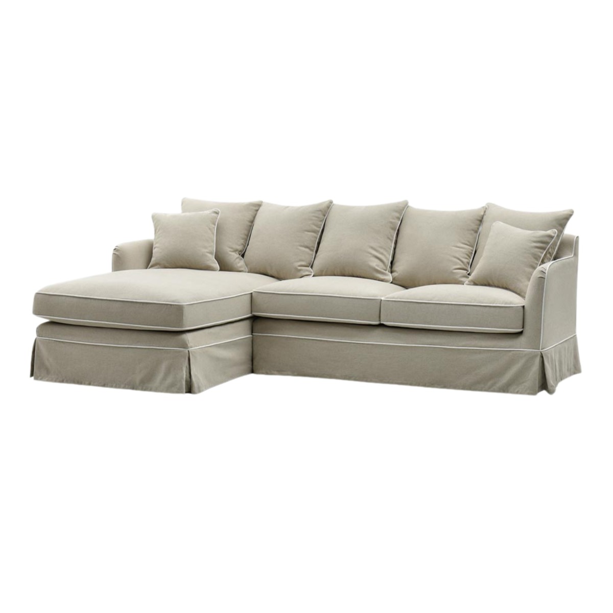Noosa 3 Seater Left Chaise Sofa Natural, W 259cm D 166cm H 80cm (RRP $4999) - Image 2
