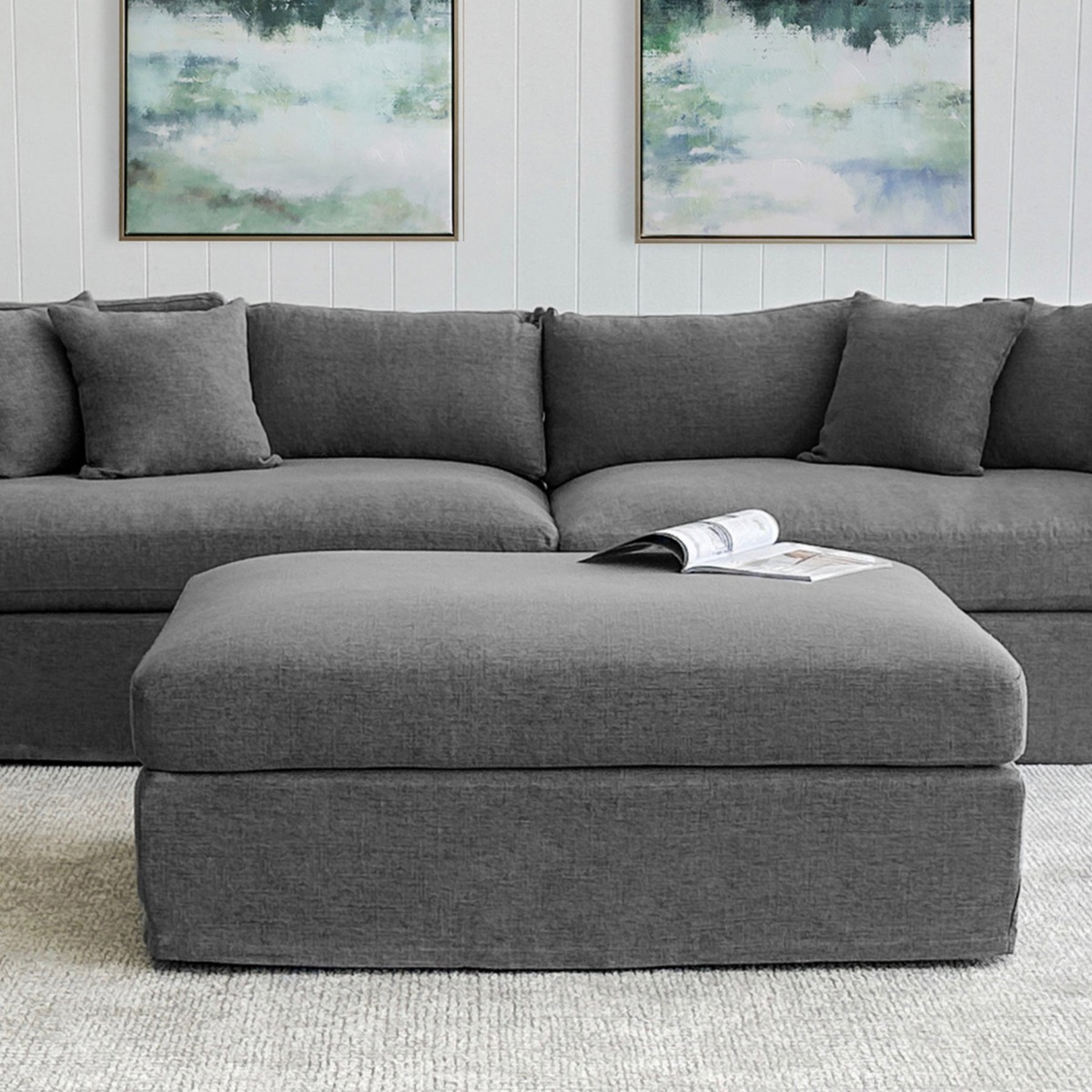 Marbella Ottoman Storm, W 125 D 91 H 45cm (RRP $1429) - Image 3