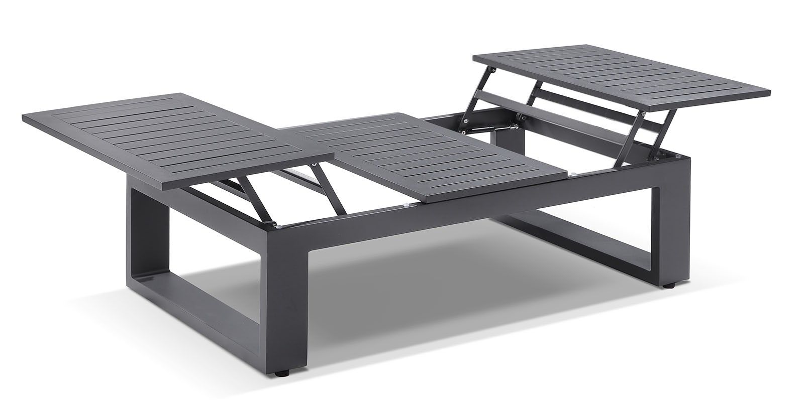 "Hawaii" Hamptons Style Outdoor Aluminium Coffee Table in Charcoal, L120cm x D70cm x H36cm - Image 2