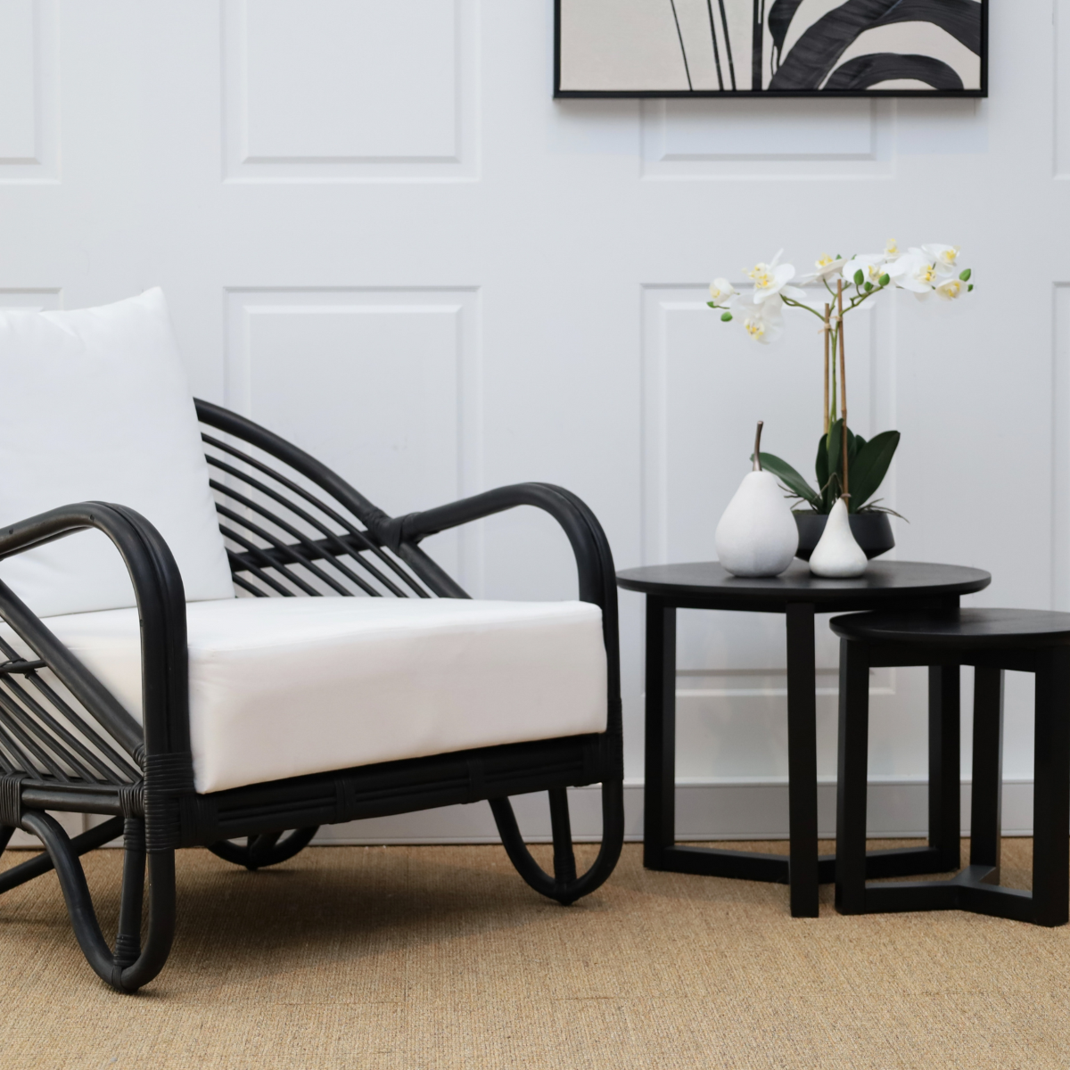 Alexis Rattan Armchair Black, W 76 D 72 H 70cm (RRP $699) - Image 4