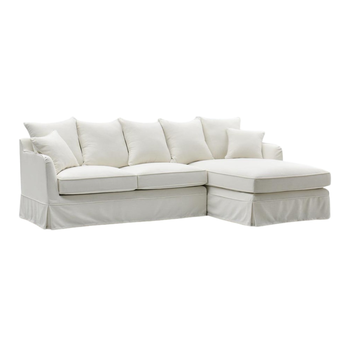 Noosa 3 Seater Right Chaise Sofa Ivory, W 259cm D 166cm H 80cm (RRP $4999) - Image 2