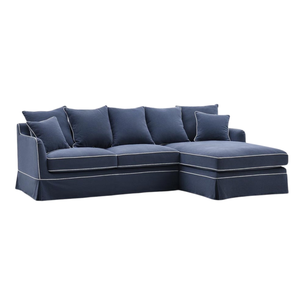 Noosa 3 Seater Right Chaise Sofa Navy, W 259cm D 166cm H 80cm (RRP $4999) - Image 2