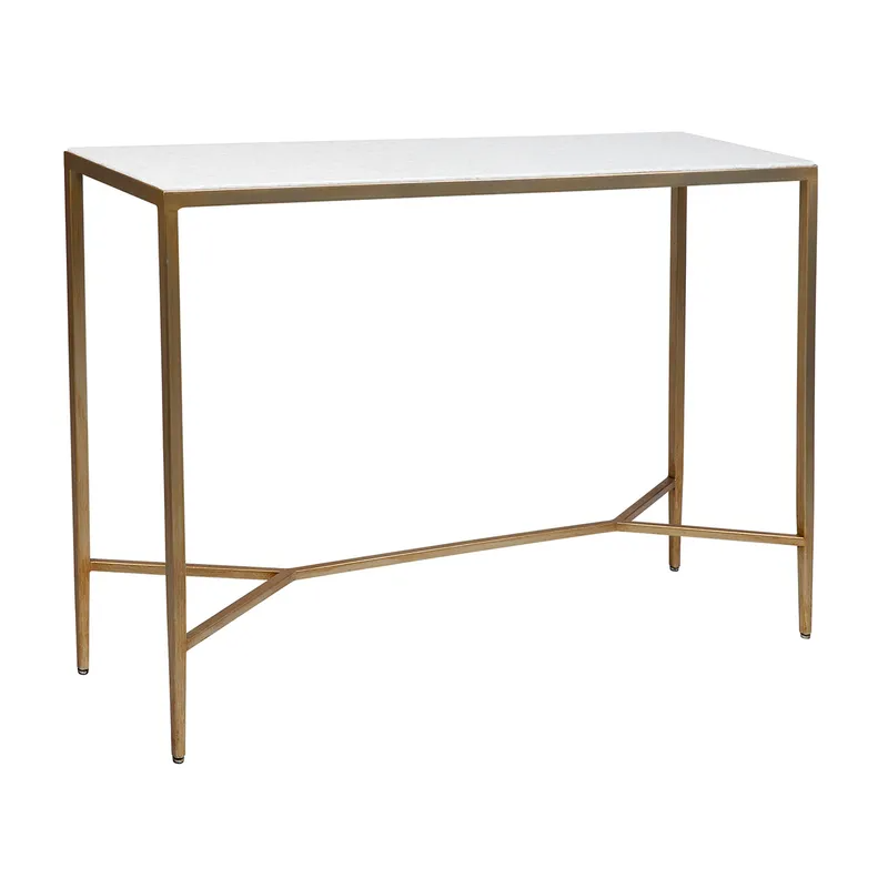 Chloe Stone Console Table Large Antique Gold, 110cm W x 30cm D x 80cm H (RRP $1661) - Image 3