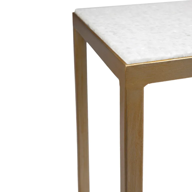 Chloe Stone Console Table Large Antique Gold, 110cm W x 30cm D x 80cm H (RRP $1661) - Image 4