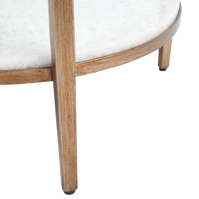 Chloe Stone Side Table Antique Gold, 50cm Dia x 66.5cm H (RRP $1485) - Image 6