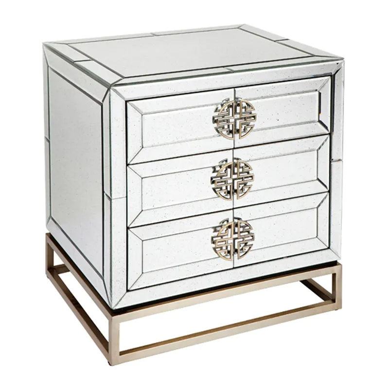 Rochester Mirrored Bedside Table, 60cm W x 50cm D x 65cm H (RRP $1617) - Image 3