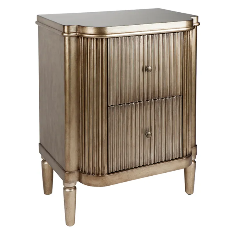Arielle Bedside Table Antique Gold, 60cm W x 40cm D x 76cm H (RRP $1499) - Image 3