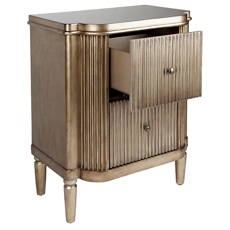 Arielle Bedside Table Antique Gold, 60cm W x 40cm D x 76cm H (RRP $1499) - Image 4