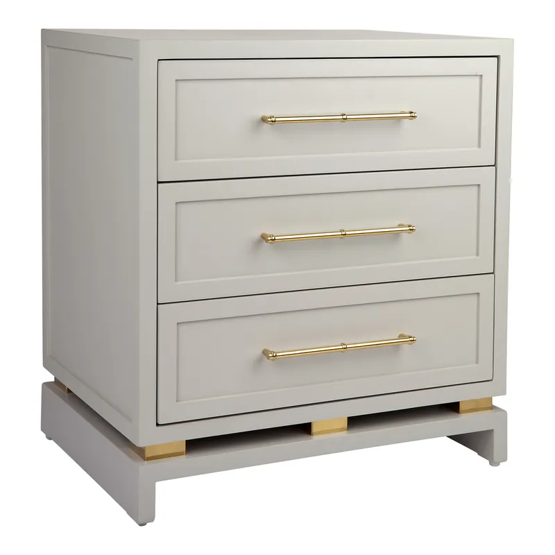 Pearl Bedside Table Large Grey, 60cm W x 43cm D x 66cm H (RRP $1947) - Image 3