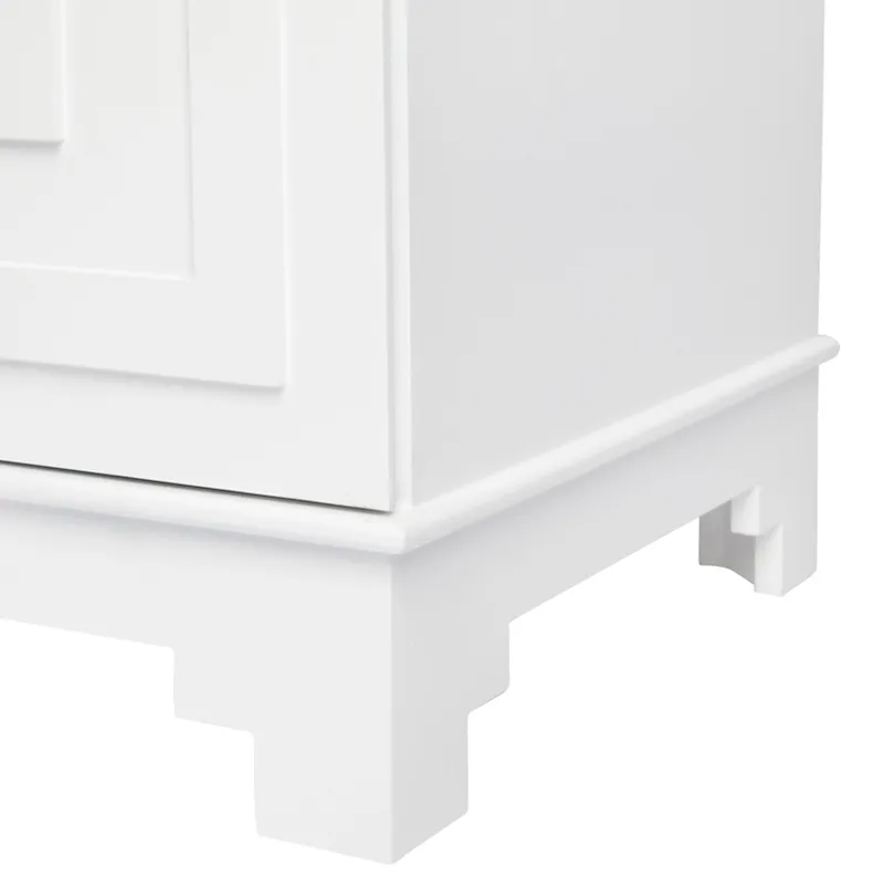 Greek Key Bedside Table White, 70cm W x 40cm D x 69cm H (RRP $1089) - Image 7