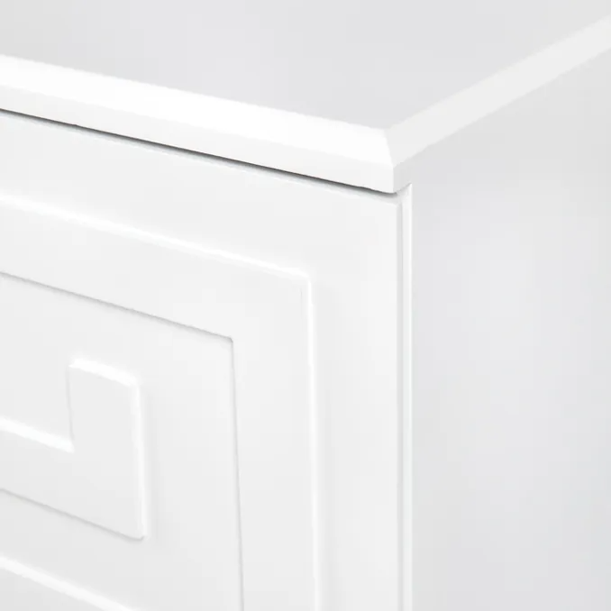 Greek Key Bedside Table White, 70cm W x 40cm D x 69cm H (RRP $1089) - Image 8