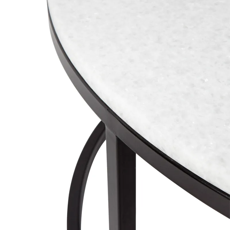 Chloe Stone Nesting Coffee Tables Black, 95cm Dia x 40cm H (RRP $3729) - Image 3