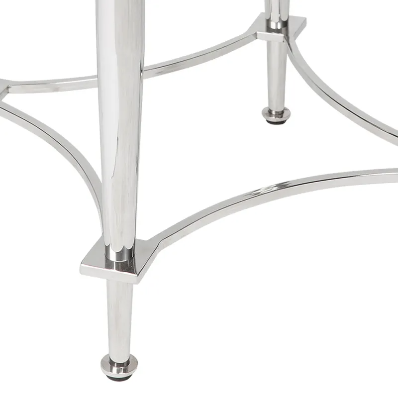 Jak Glass Side Table Nickel, 49cm Dia x 56cm H (RRP $1089) - Image 5