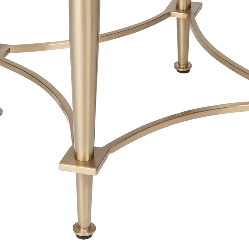 Jak Glass Side Table Gold, 49cm Dia x 56cm H (RRP $1199) - Image 6