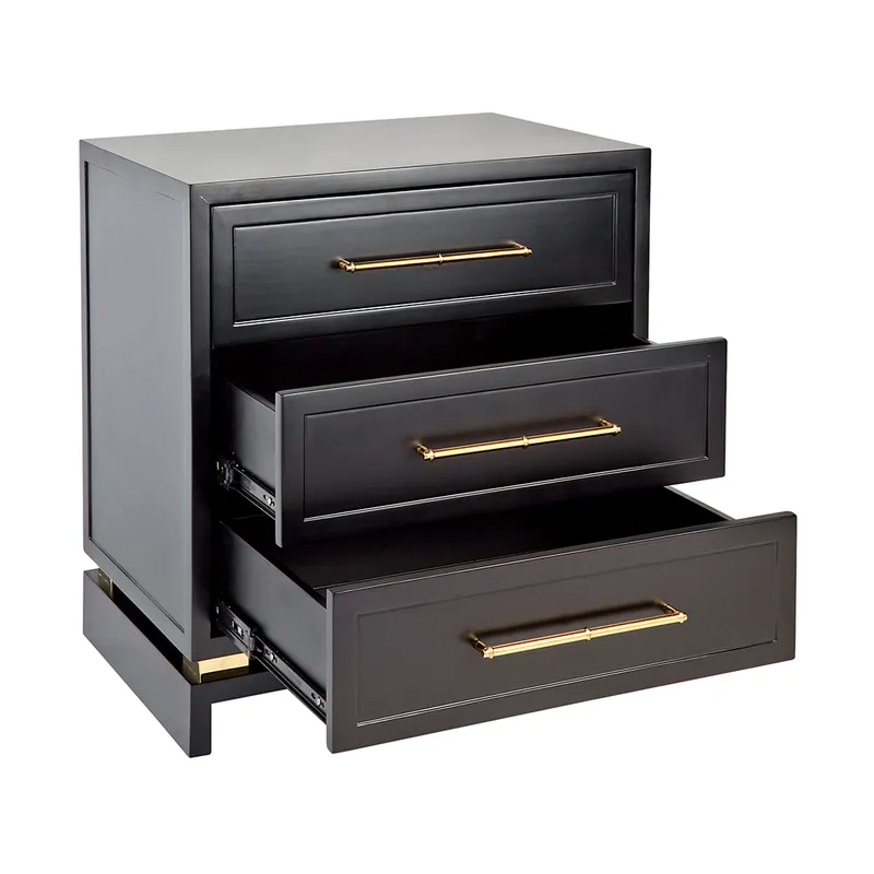 Pearl Bedside Table Large Black, 60cm W x 43cm D x 66cm H (RRP $1947) - Image 3