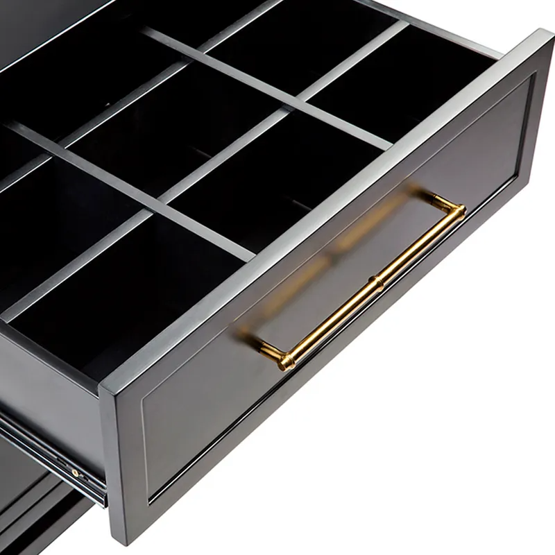 Pearl Bedside Table Large Black, 60cm W x 43cm D x 66cm H (RRP $1947) - Image 5