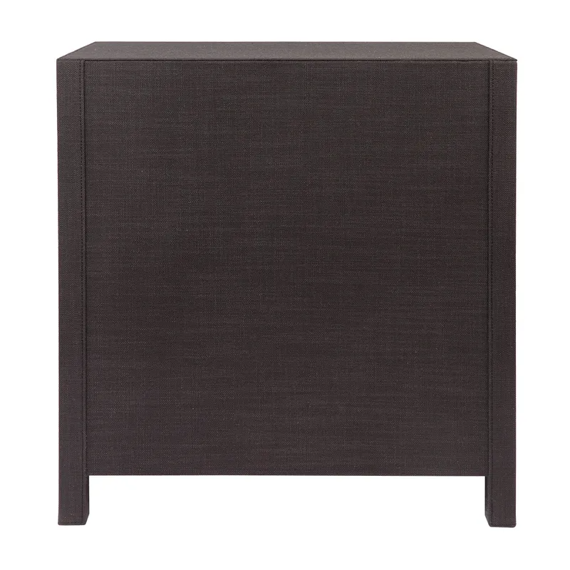 Astley Upholstered Bedside Table Charcoal Linen, 62cm W x 40cm D x 66cm H (RRP $2167) - Image 5