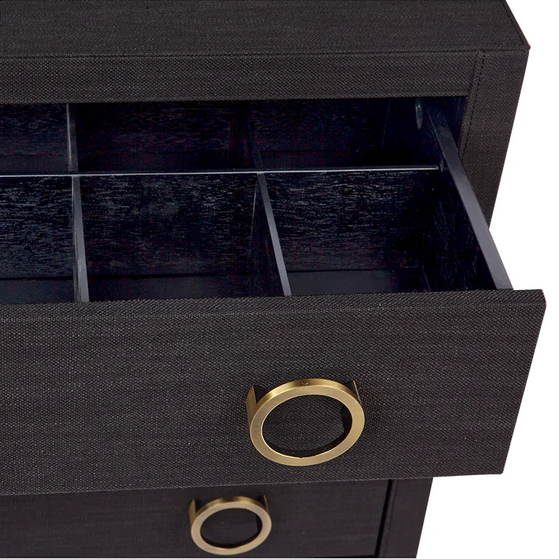 Astley Upholstered Bedside Table Charcoal Linen, 62cm W x 40cm D x 66cm H (RRP $2167) - Image 6