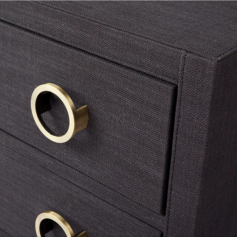 Astley Upholstered Bedside Table Charcoal Linen, 62cm W x 40cm D x 66cm H (RRP $2167) - Image 7