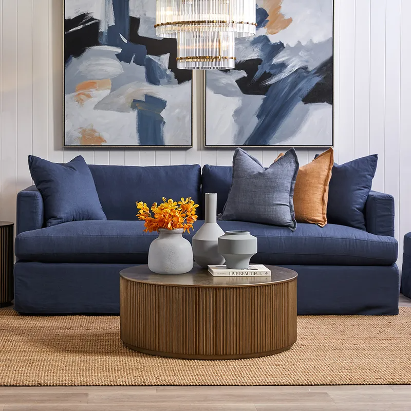 Nomad Round Coffee Table Antique Gold, 90cm Dia x 36cm H (RRP $1749) - Image 2