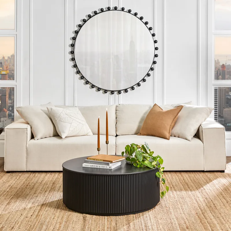 Nomad Round Coffee Table Black, 90cm Dia x 36cm H (RRP $1749) - Image 2