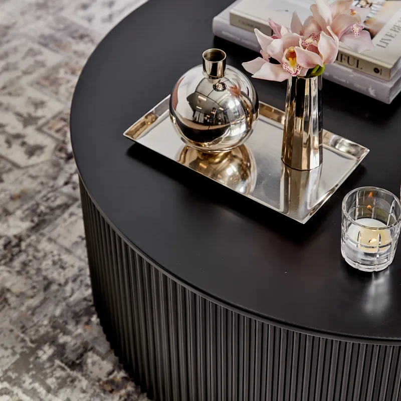 Nomad Round Coffee Table Black, 90cm Dia x 36cm H (RRP $1749) - Image 5