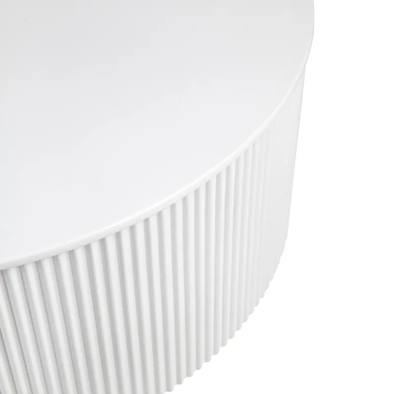Nomad Round Coffee Table White, 90cm Dia x 36cm H (RRP $1749) - Image 3