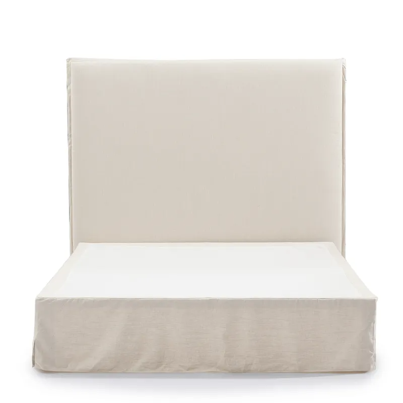 Brighton Slip Cover Queen Bedhead w Valance Natural Linen, 165cm W x 8cm D x 140cm H (RRP $1529) - Image 6
