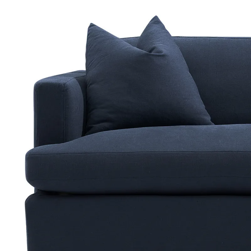 Birkshire 3 Seater Slip Cover Sofa Navy Linen, 220cm W x 96cm D x 90cm H (RRP $4389) - Image 4