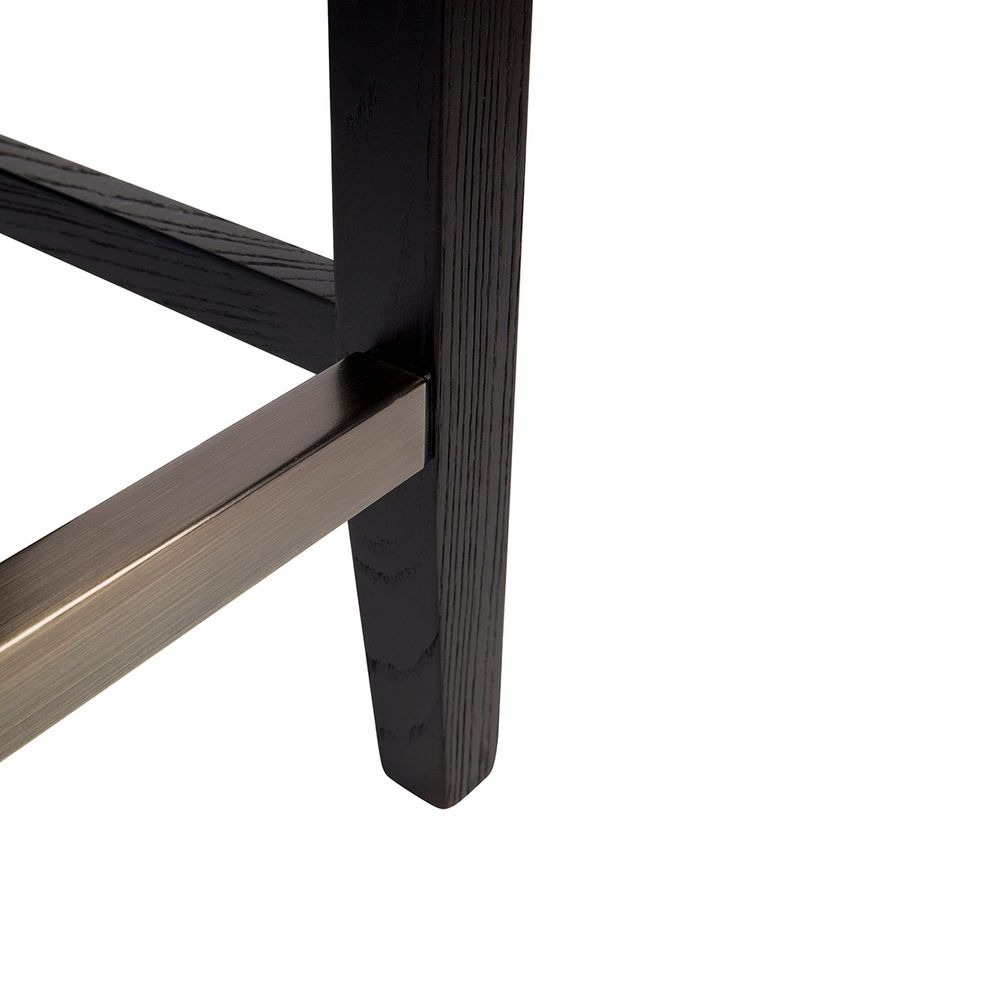Canyon Black Kitchen Stool Natural Linen, 38cm Dia x 65cm H (RRP $583) - Image 7
