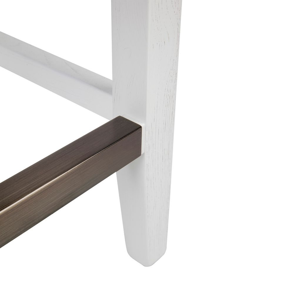 Canyon White Kitchen Stool Natural Linen, 40cm Dia x 66cm H (RRP $583) - Image 5