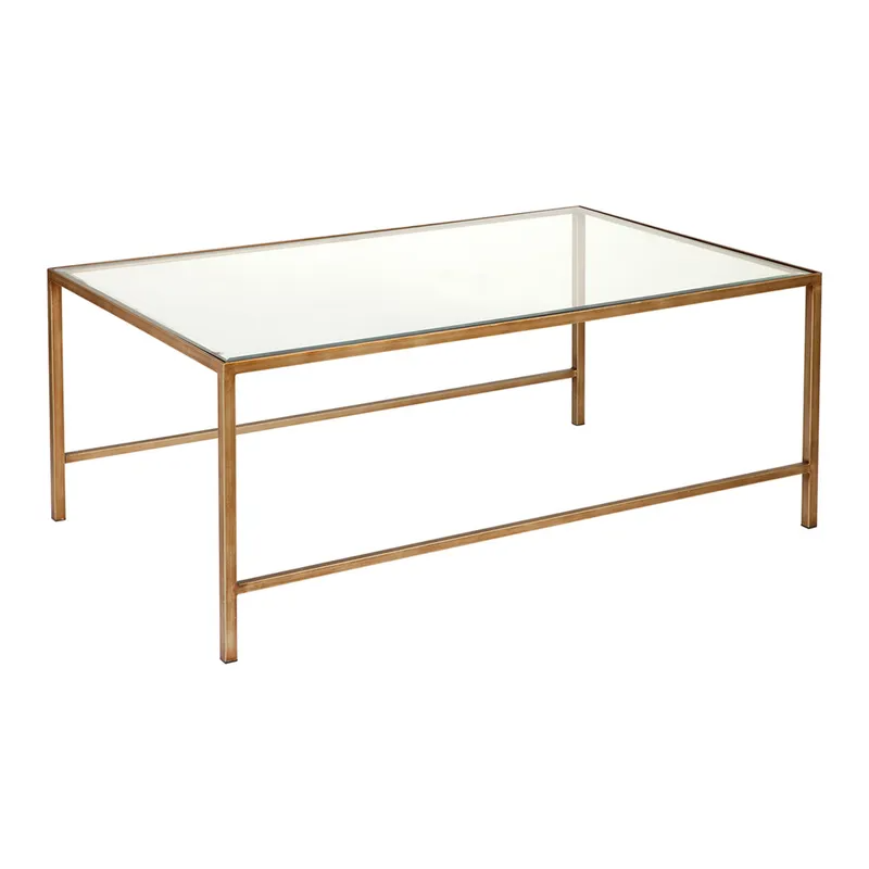 Cocktail Glass Nesting Coffee Table Antique Gold, 112cm W x 71cm D x 46cm H (RRP $1309) - Image 3