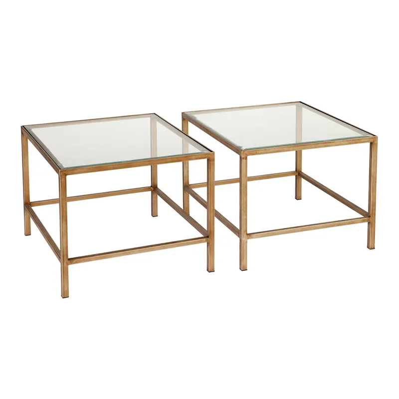 Cocktail Glass Nesting Coffee Table Antique Gold, 112cm W x 71cm D x 46cm H (RRP $1309) - Image 4
