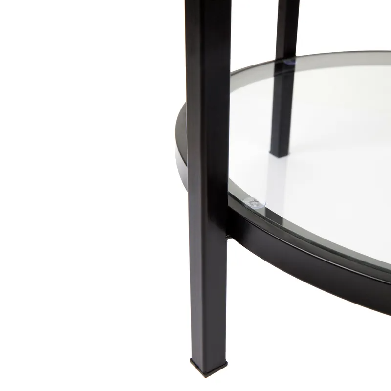 Cocktail Glass Round Side Table Black, 50cm Dia x 66cm H (RRP $429) - Image 4