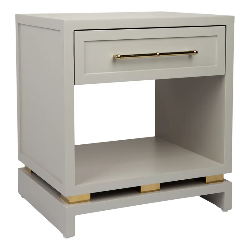 Pearl Bedside Table Small Grey, 50cm W x 40cm D x 55cm H (RRP $1529) - Image 3