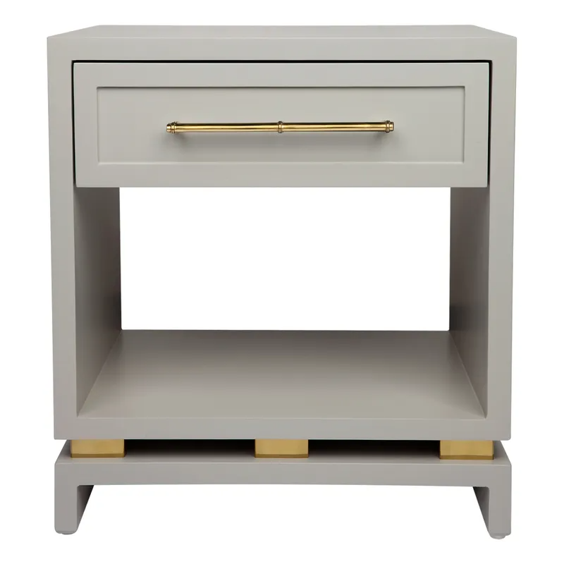 Pearl Bedside Table Small Grey, 50cm W x 40cm D x 55cm H (RRP $1529) - Image 4