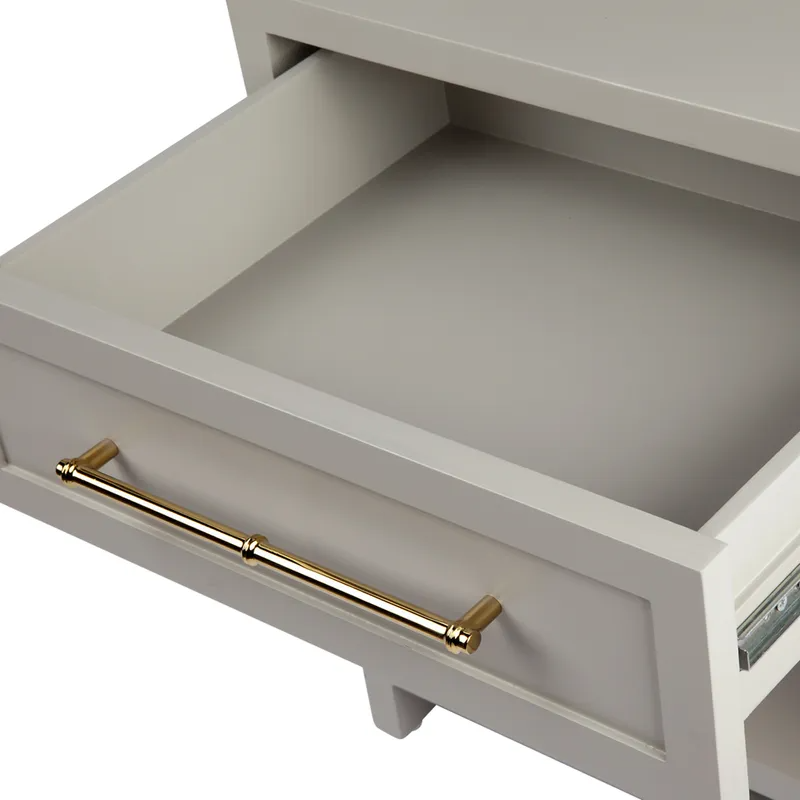 Pearl Bedside Table Small Grey, 50cm W x 40cm D x 55cm H (RRP $1529) - Image 5