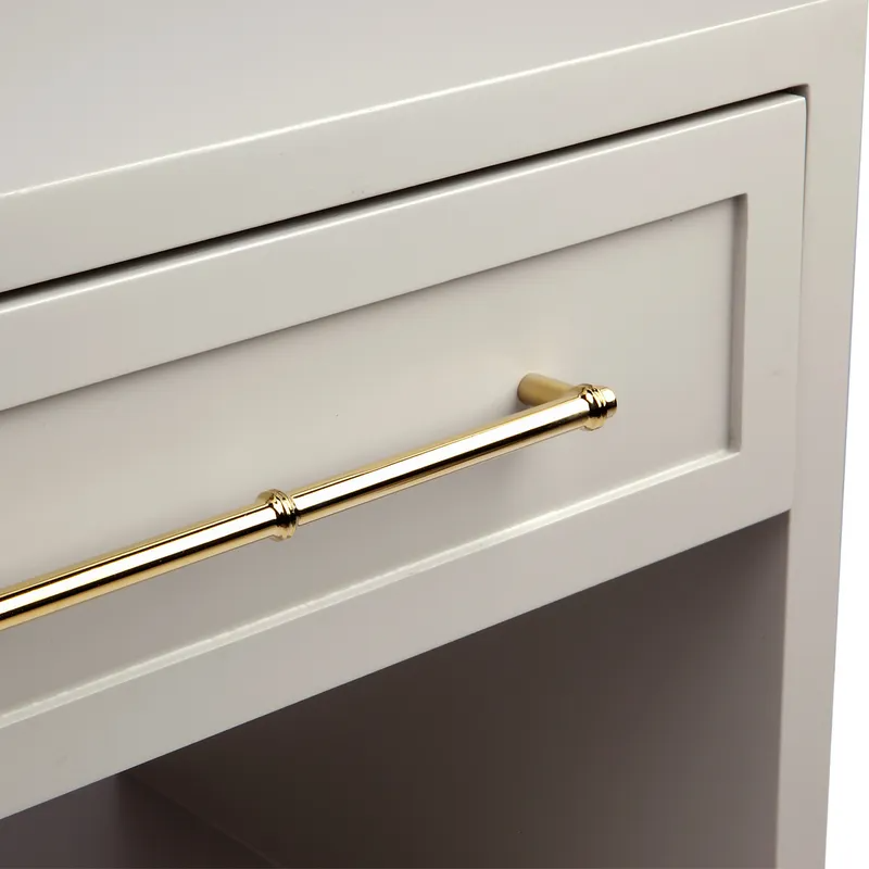 Pearl Bedside Table Small Grey, 50cm W x 40cm D x 55cm H (RRP $1529) - Image 6
