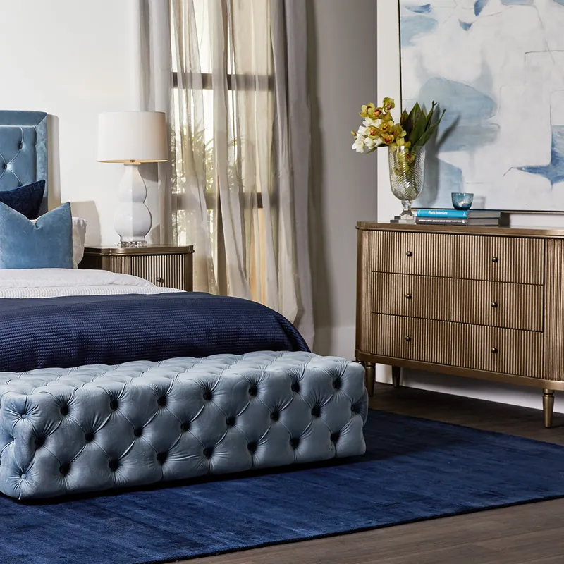 Arielle 6 Drawer Chest Antique Gold, 160cm W x 42cm D x 88cm H (RRP $3839) - Image 4