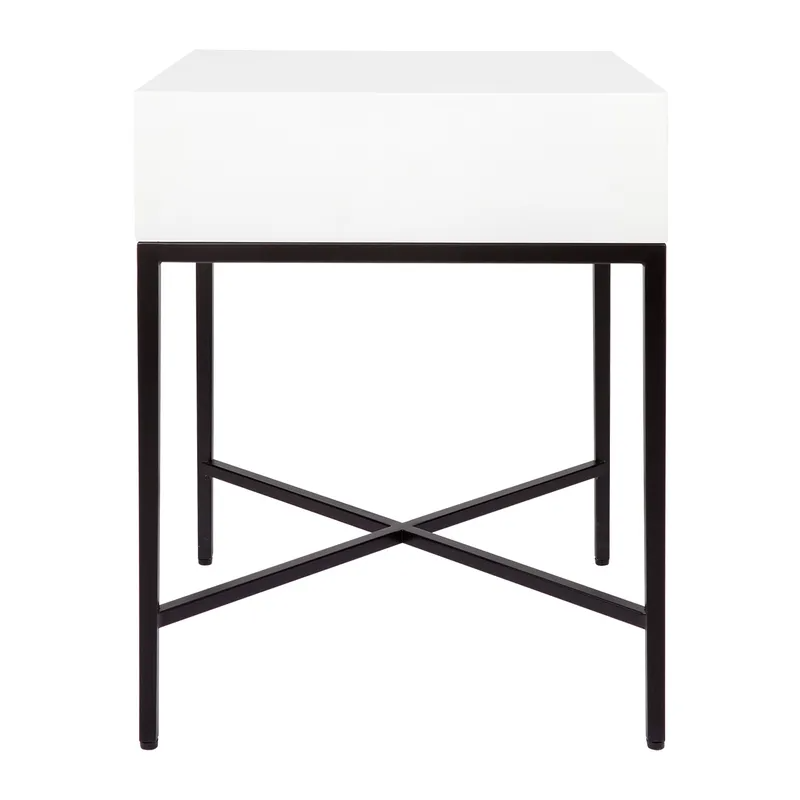 Nessa White Bedside Table Black, 45cm W x 45cm D x 60cm H (RRP $869) - Image 5