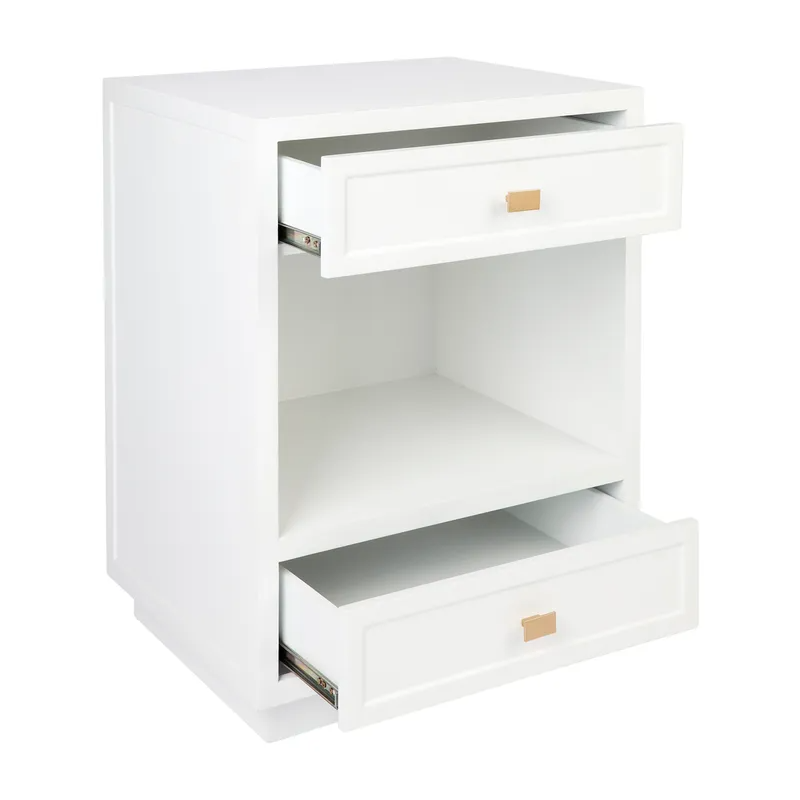 Logan Bedside Table White, 50cm W x 40cm D x 65cm H (RRP $979) - Image 5
